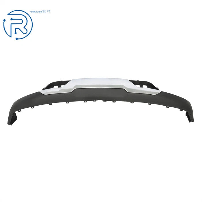 Set of 2 Front Bumper Valance & Chrome Skid Plate for Chevy Silverado 1500 (2016-2018)