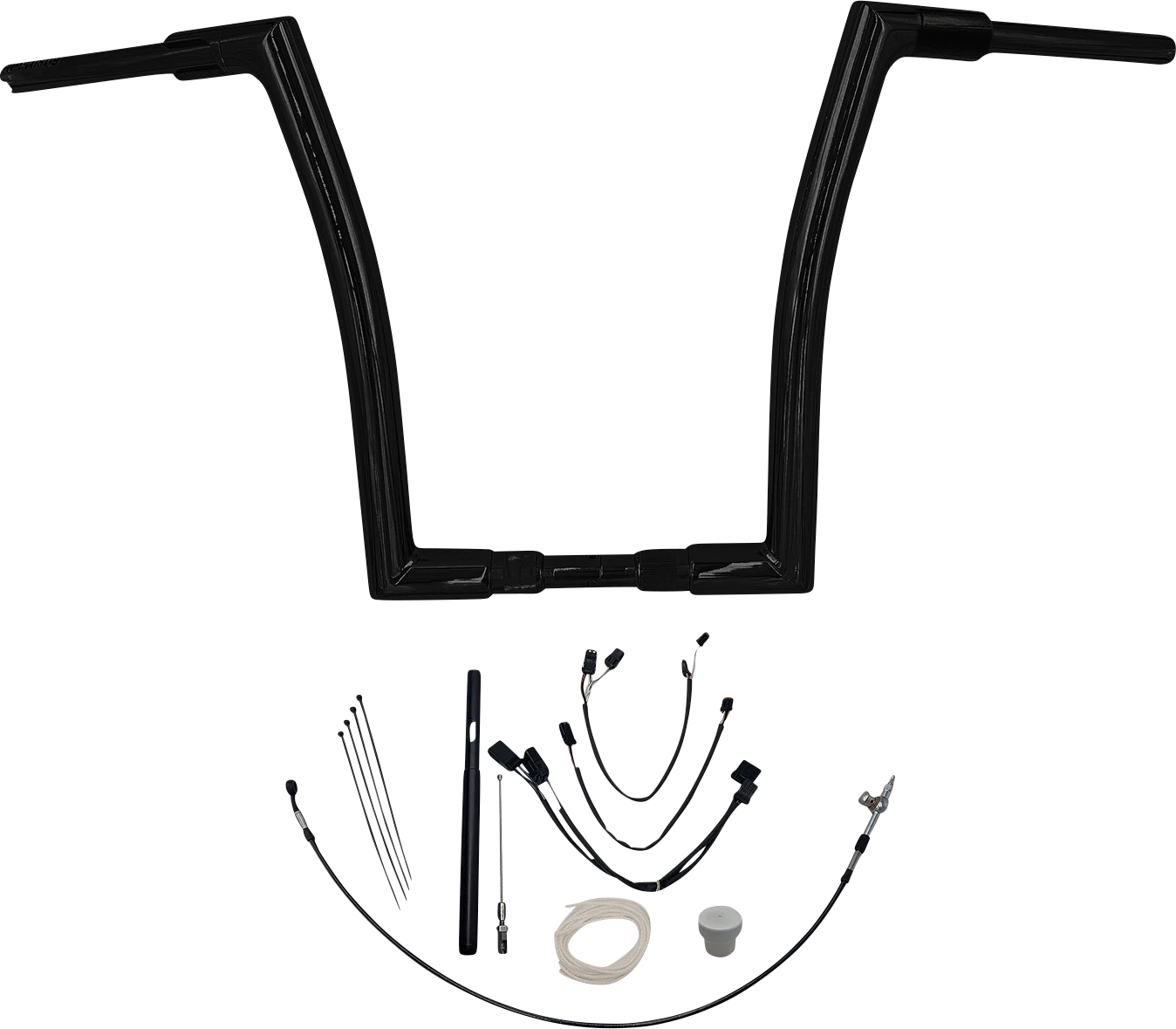 1-1/2" EZ Install Flat Top Handlebar Kit for Harley (16", Black) 619616-B