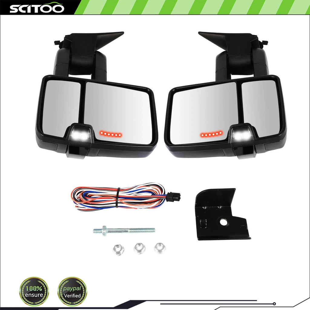 Tow Mirrors for Chevy Silverado Sierra (1988–1998) Power Heated LED