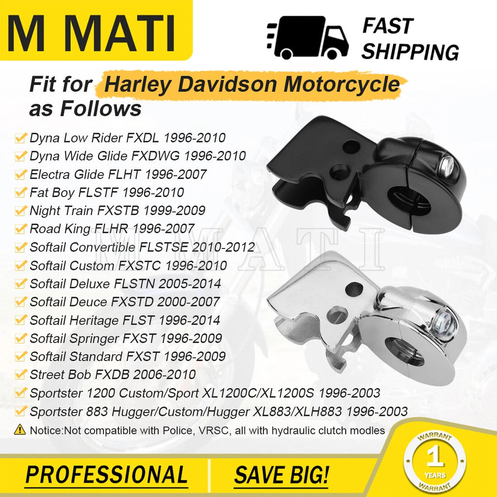 Clutch Lever Mount Bracket Perch for Harley Fat Boy Dyna Softail Sportster (1991–2023)