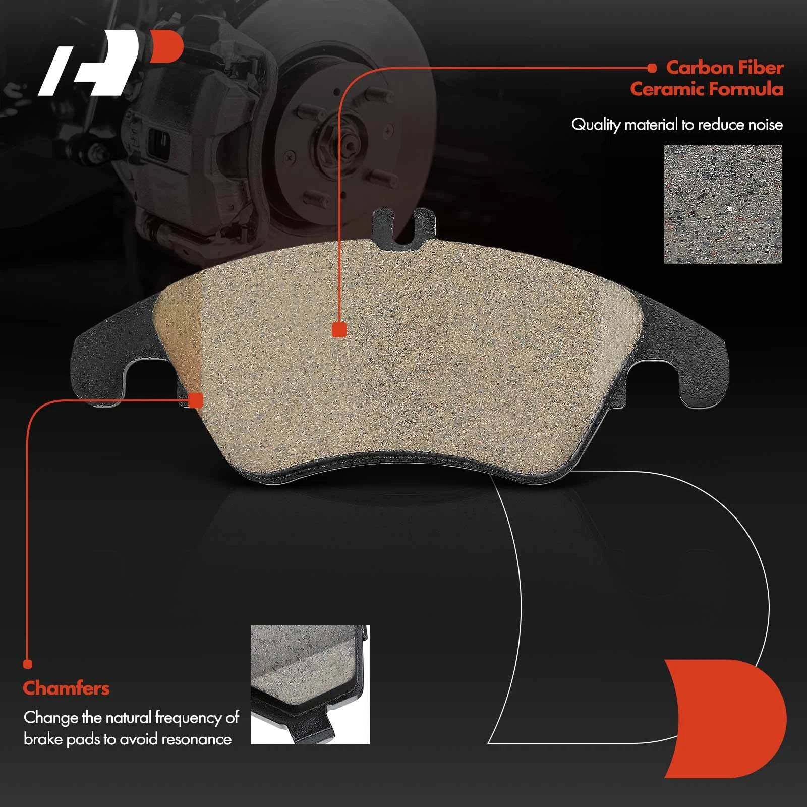 Set of 4 Front Ceramic Brake Pads for Mercedes-Benz C350 C250 C300 (2008–2015)