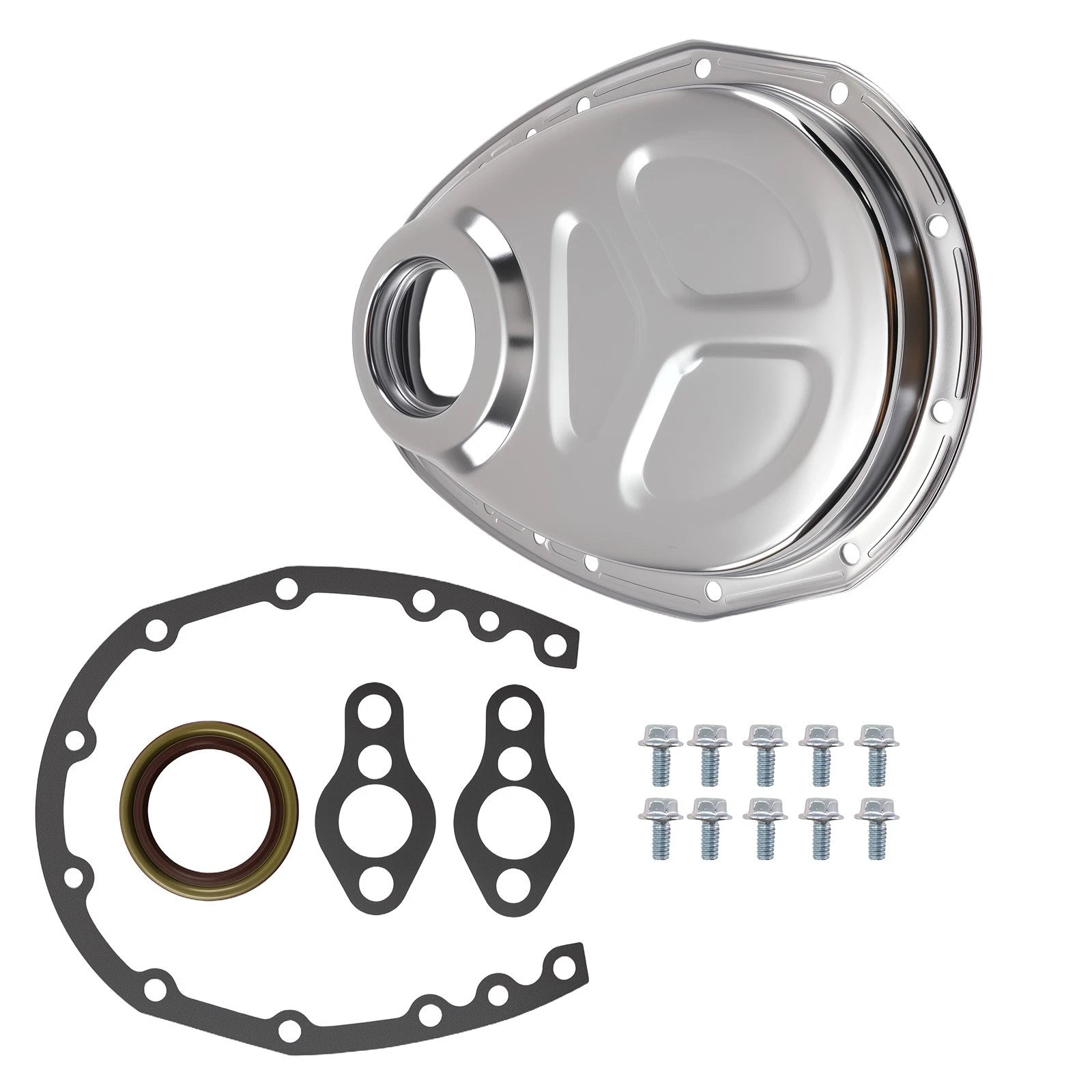 Timing Chain Cover for SB Chevy V8 SBC 283 327 350 (Chrome)