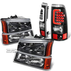 Headlight and Tail Light Set for Silverado (2003–2007) - Black Crystal, 3D LED Bar