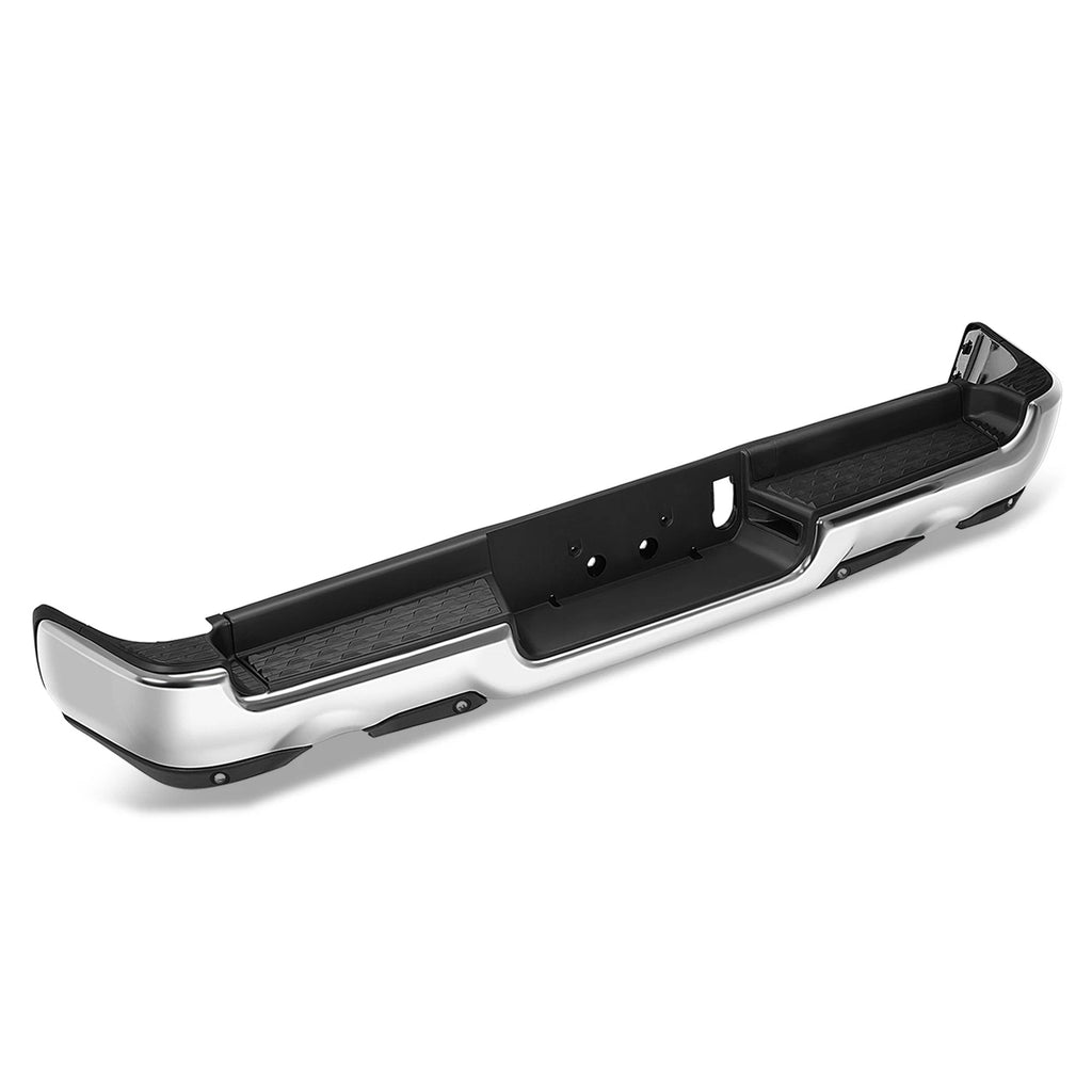 Rear Step Bumper for Ram 1500 (2019–2024) w/ Sensor Holes & Dual Exhaust Cutout Chrome