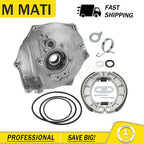 Rear Brake Backing Plate w/Shoes Kit for Honda Rancher 420, Foreman 500, 520 (2014–2024)
