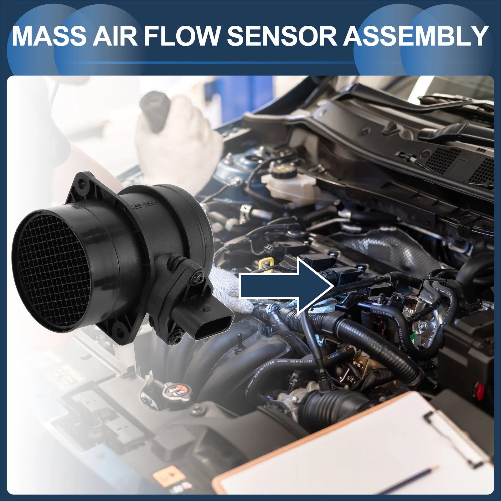 Mass Air Flow Sensor Assembly MAF for Audi TT Quattro (2000–2006) 06A906461E