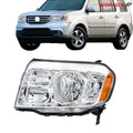 Left Headlight for Honda Pilot (2009–2011) Halogen Chrome