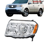 Left Headlight for Honda Pilot (2009–2011) Halogen Chrome