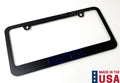 Matte Black License Plate Frame Premium Blue Outline Script for Chevy C10 (1963–1965)