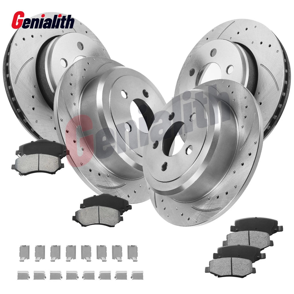 Front Rear Rotors Ceramic Brake Pad + Caliper for Dodge Nitro Jeep Liberty (2007–2012)