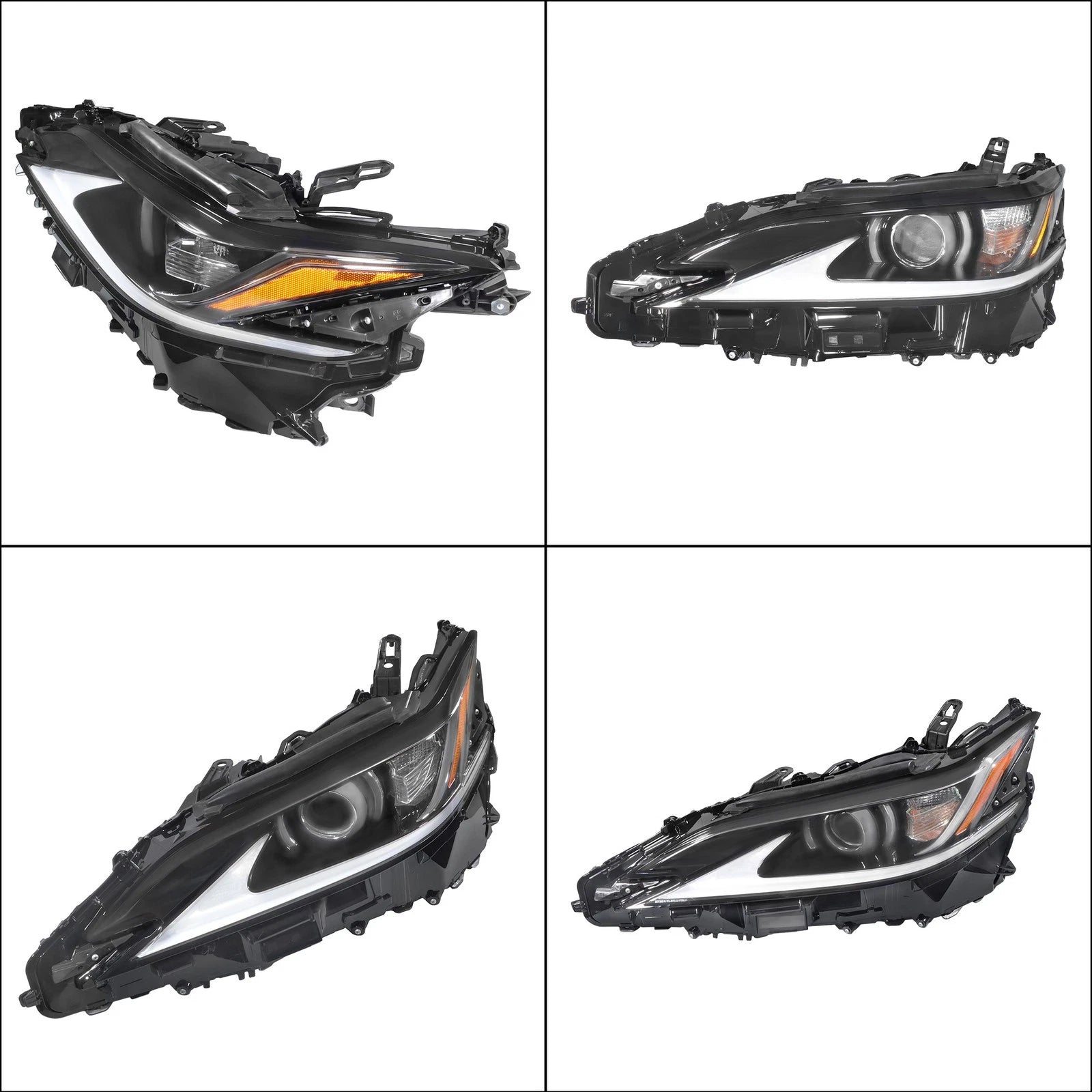 LED DRL Headlight for Lexus ES350 (2019–2021) Black Left Side Clear Lens