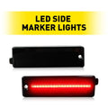 2X Smoke Case Red LED Rear Bumper Side Marker Lights for Chevy Camaro (1993–2002)
