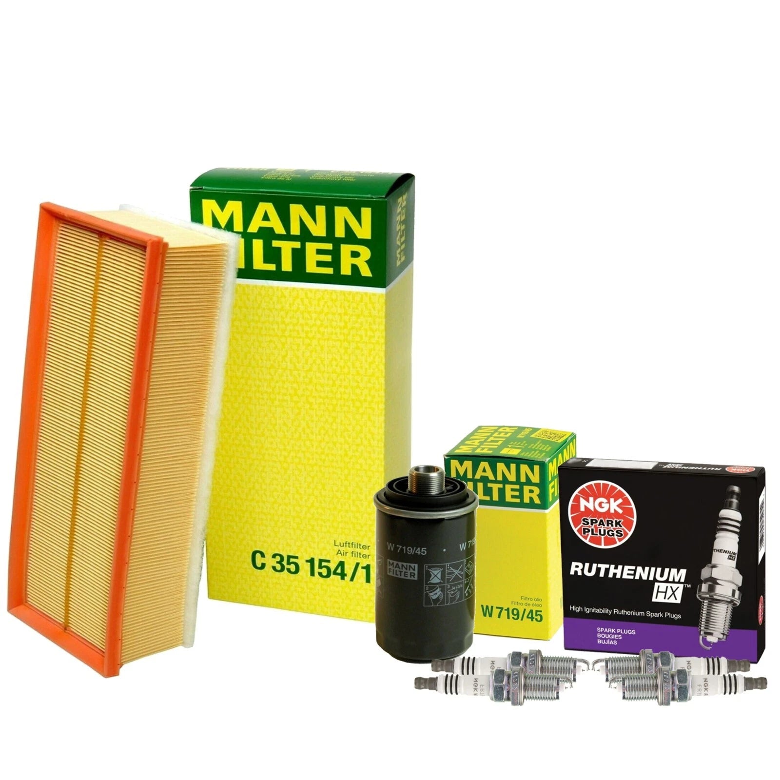 Tune-Up Kit with Mann Filters & NGK Spark Plugs for Audi A3 VW CC Eos (L4)