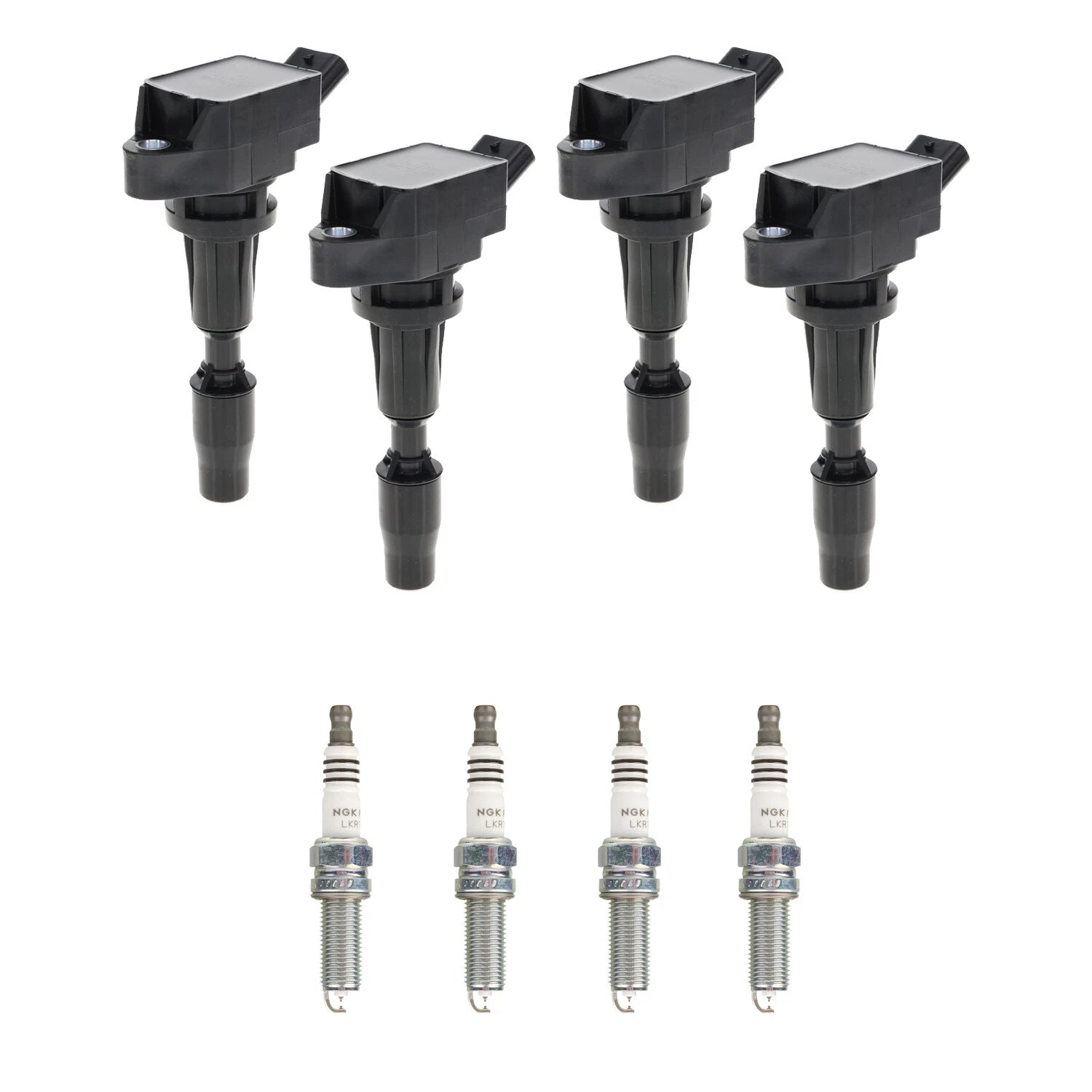 Set of 4 Ignition Coils & NGK Ruthenium Spark Plugs for Optima Sonata (2011–2016)