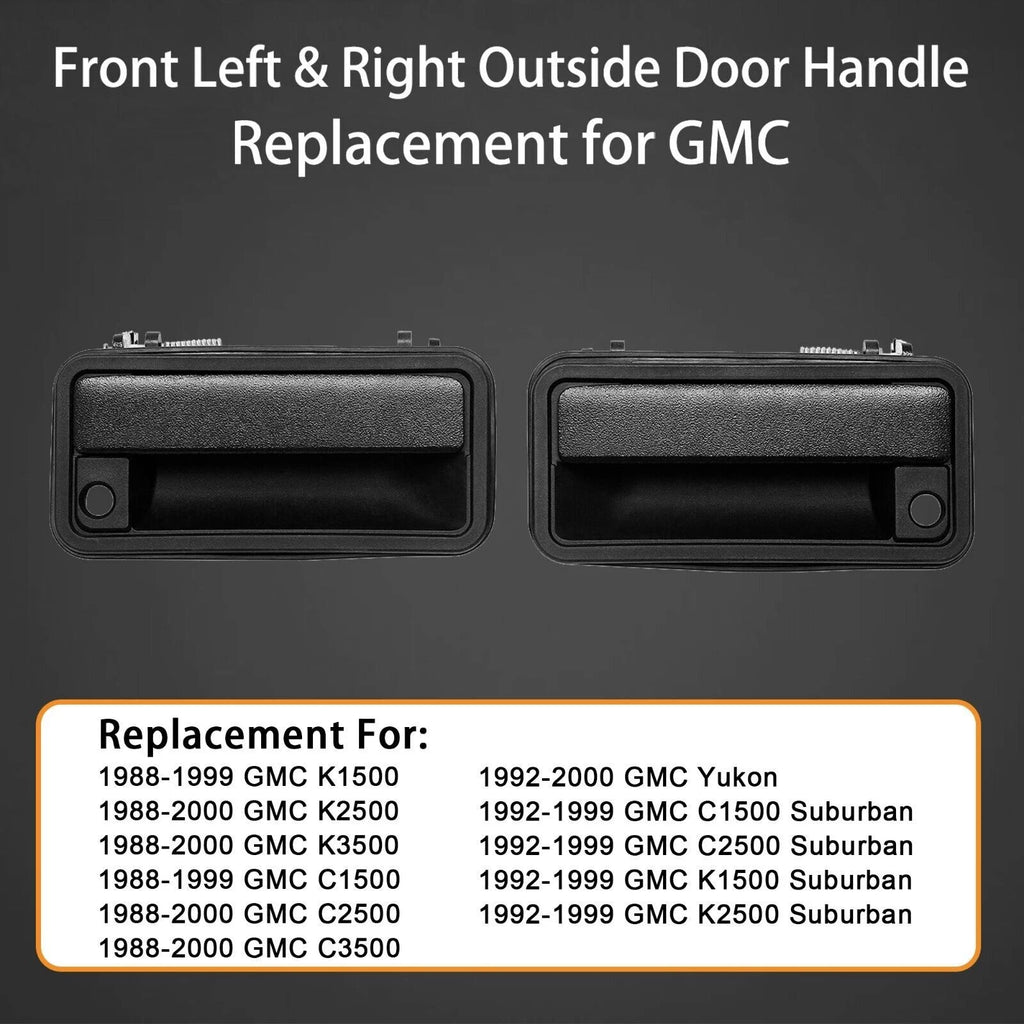 Set of 2 Metal Exterior Door Handles for GMC C/K 1500 2500 3500 Suburban Yukon (1988–2001)