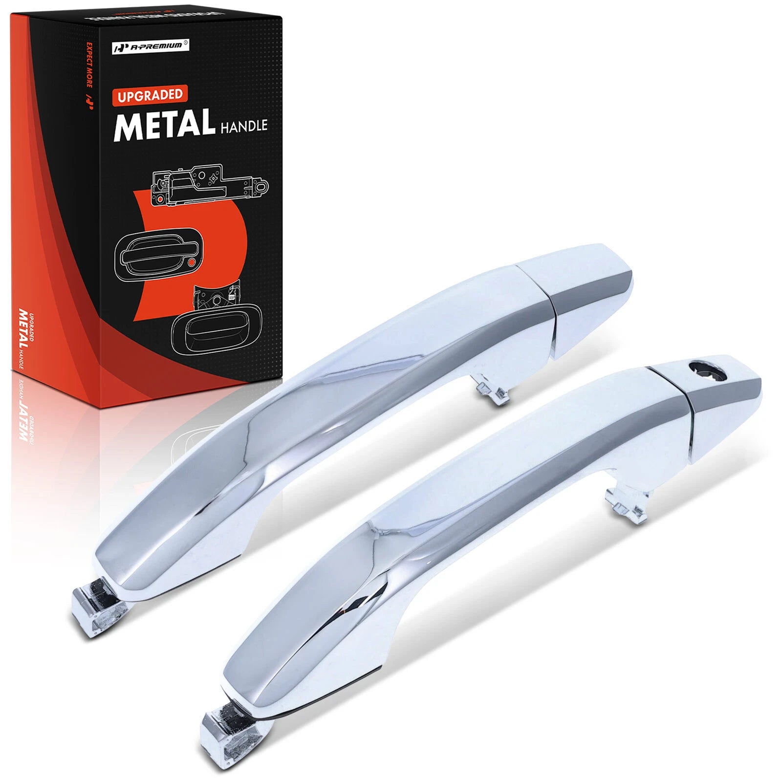 2X Front Metal Exterior Door Handle for Chevrolet GMC 