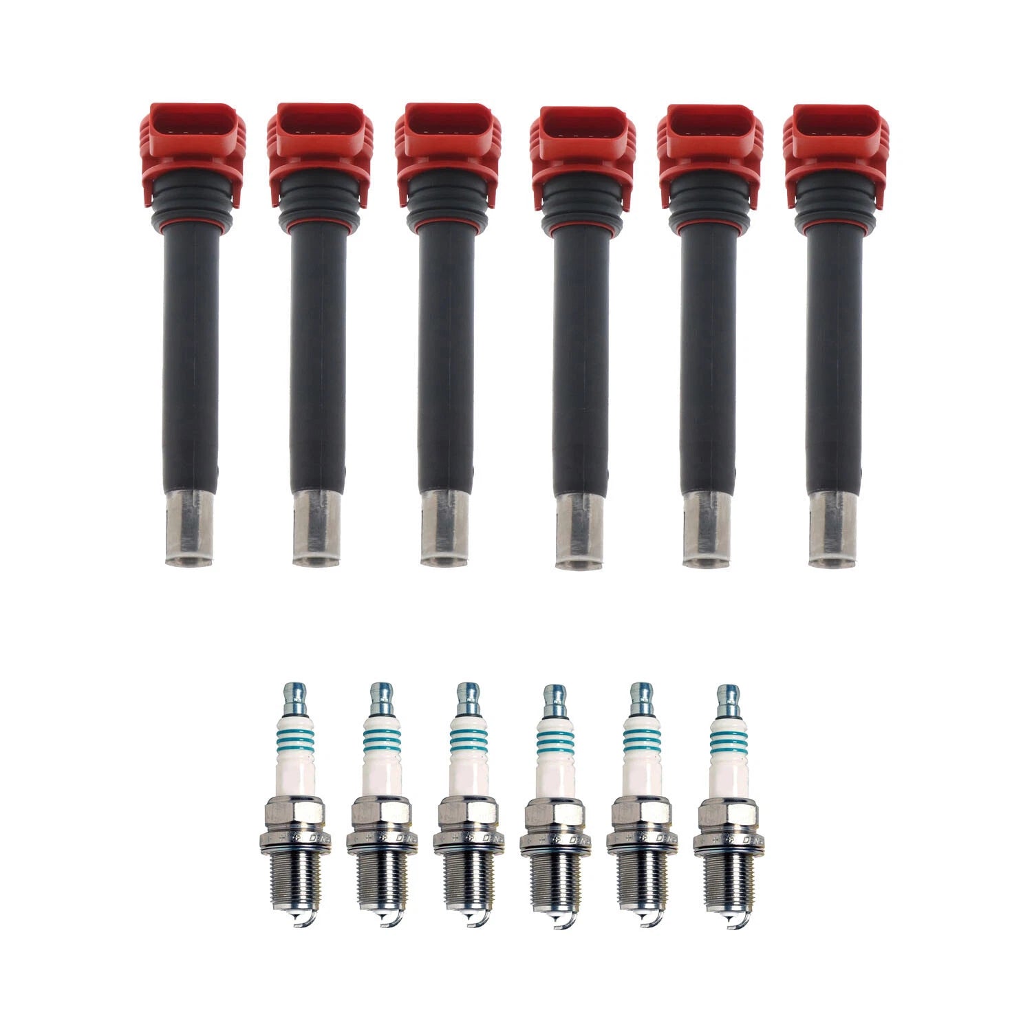 Set of 6 Ignition Coils & Spark Plugs for Audi Q5 S5 V6 (Bosch, Denso)