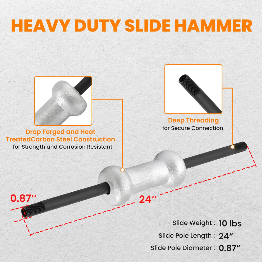 Slide Hammer Dent Puller Tool for Auto Body Repair (Universal)