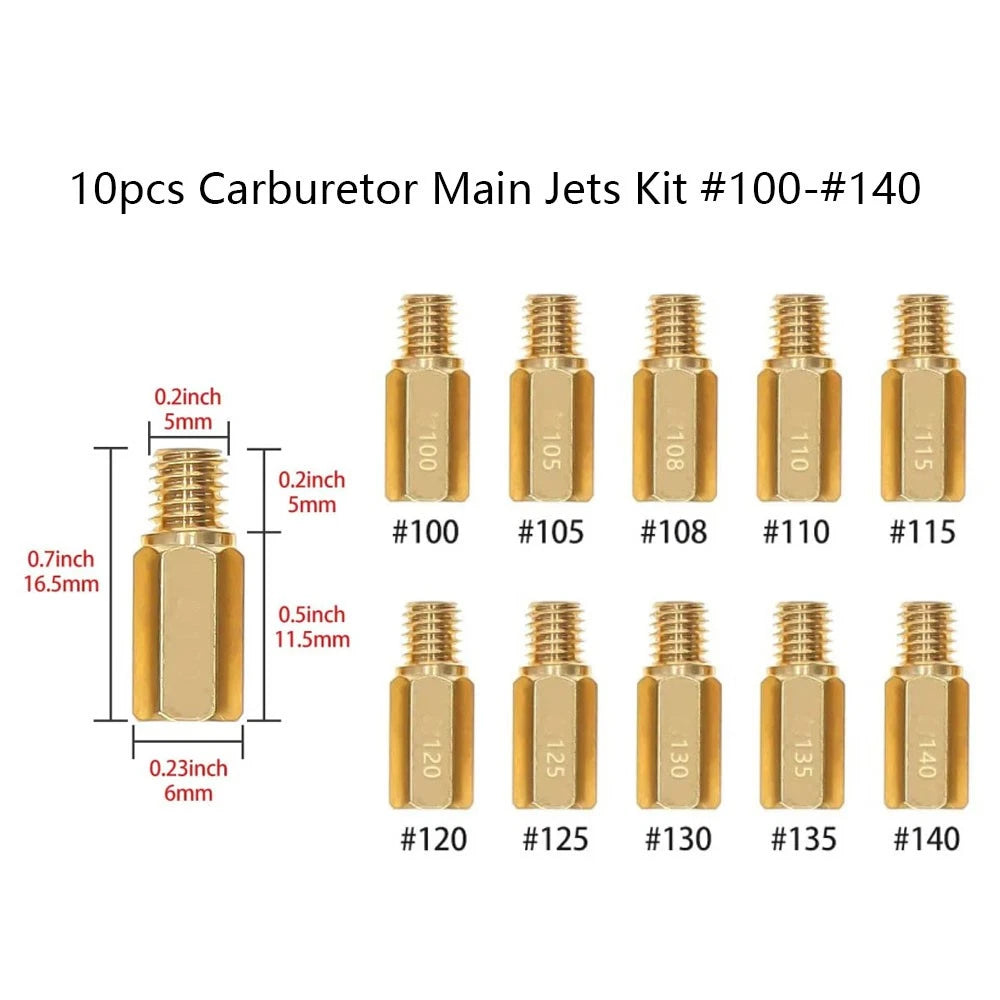 10pcs Carburetor Main Jet for PWK PE OKO CVK (#100-#140)