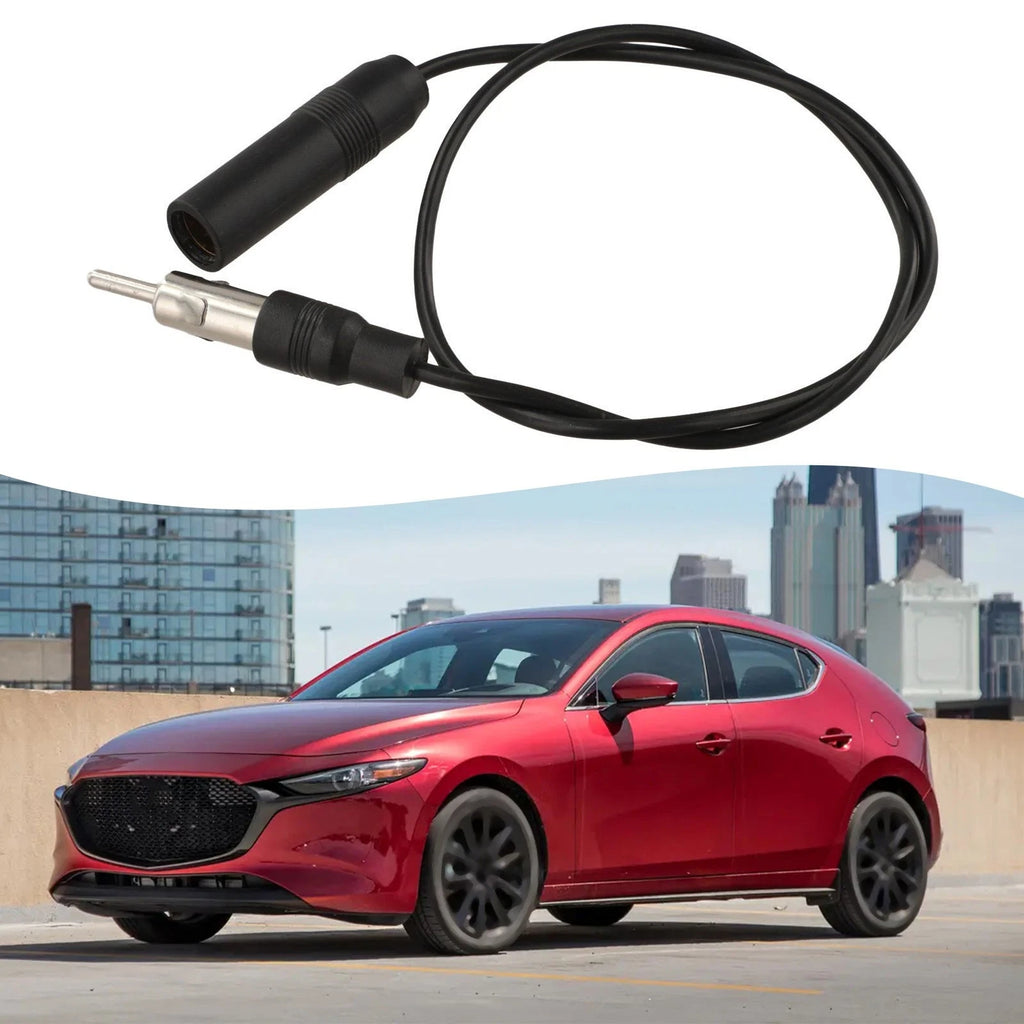 Car Radio Extension Cord for Universal Fit (50cm) - Black ABS