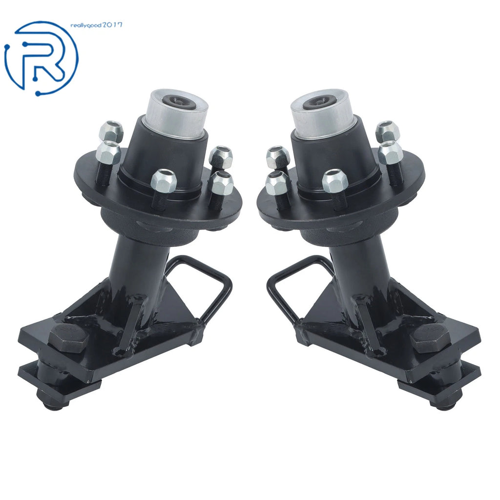 Pair of 6 × 5.5 Lug Wheels for Shipping Container (Bolt-on Spindle Kit)