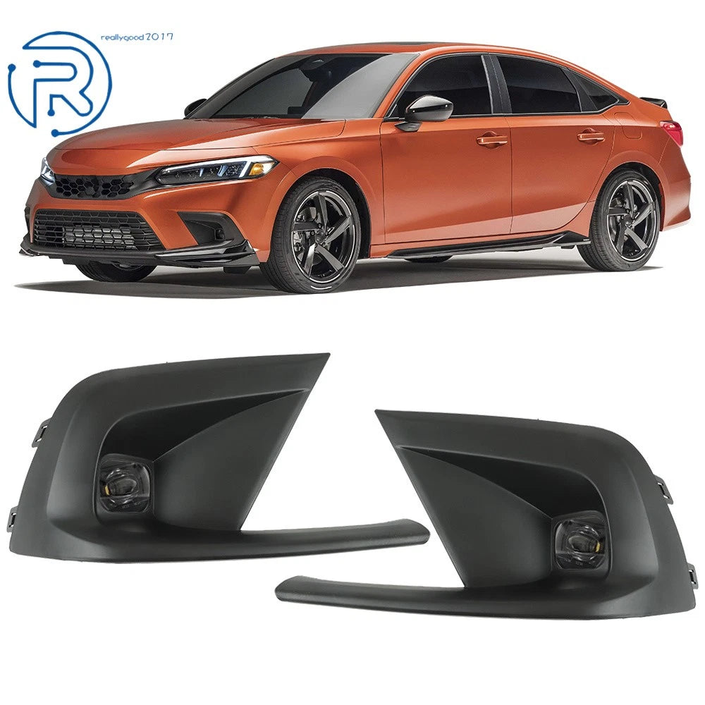 2X LED Fog Lights for Honda Civic (2022–2023) - Black Bezel, Wiring, Switch