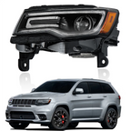 Pair HID Xenon Headlights for Jeep Grand Cherokee (2014–2016) Black