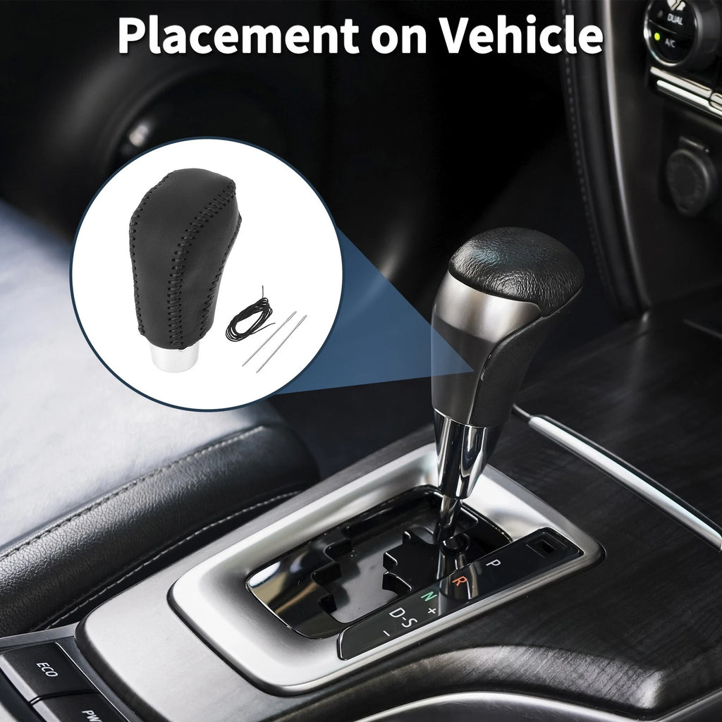Gear Shift Knob Cover for Volkswagen Jetta (2012–2019) Black Faux Leather