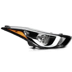 Headlight Assembly Pair for Hyundai Elantra (2014–2016) Black Amber