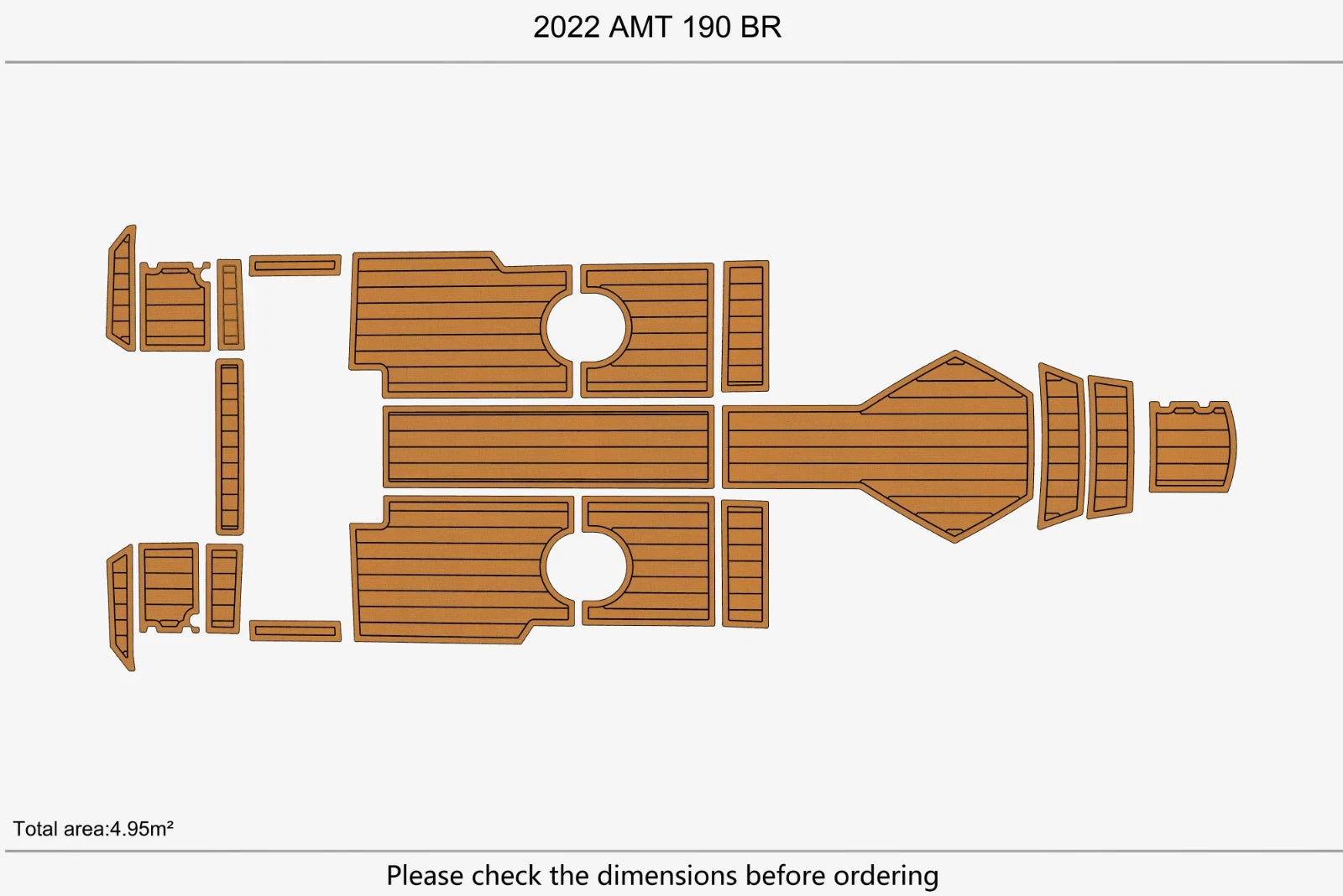 EVA Foam Faux Teak Deck Flooring for AMT 190 BR (2022)