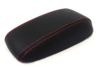 Leather Synthetic Console Armrest Cover for Mazda Protege (1995–1998) Red Stitch