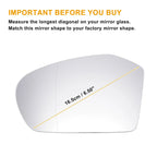 Left Side White Mirror Glass w/ Back Heated for Mercedes A-Class (2013-2023)