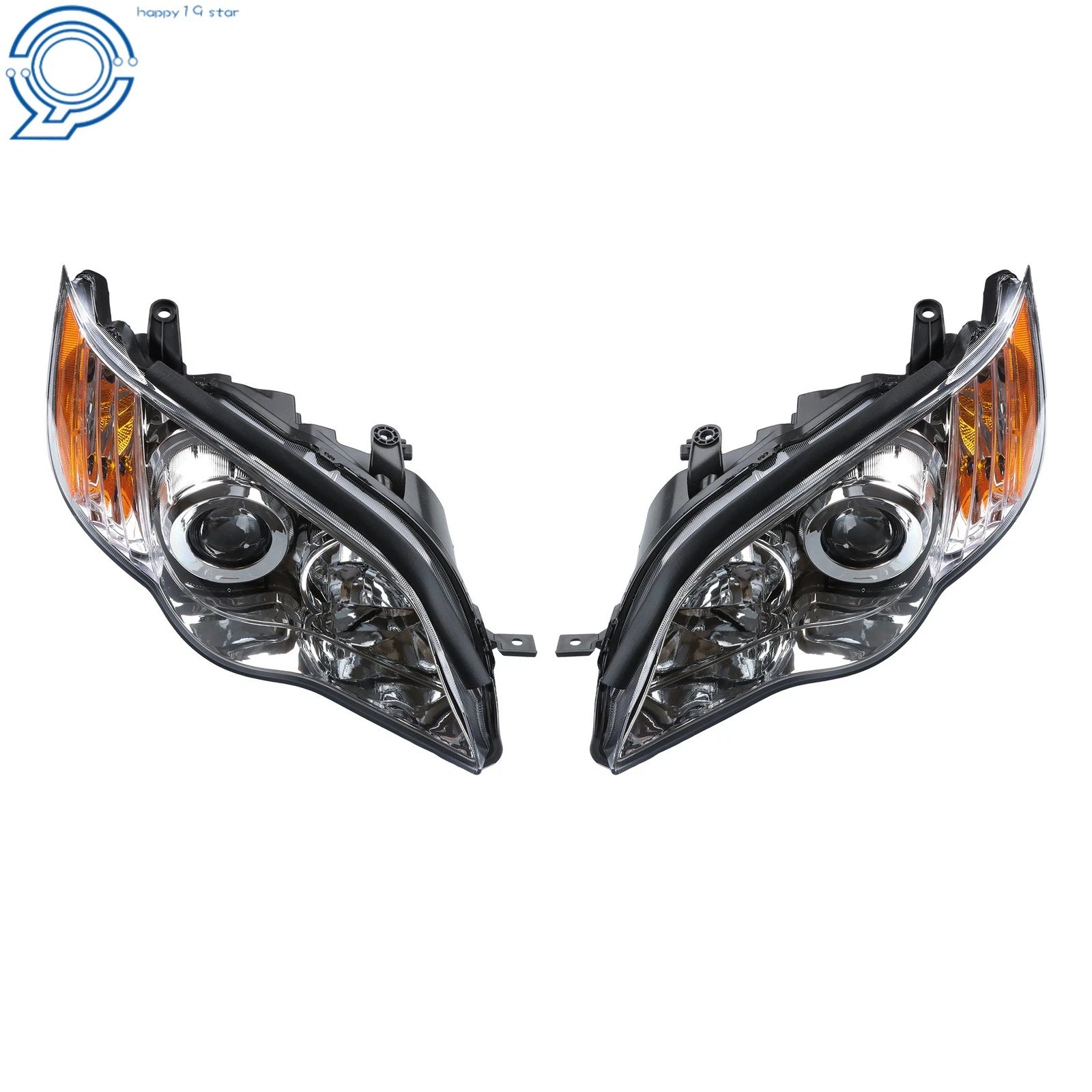 Set of 2 Halogen Chrome Headlights for Subaru Legacy (2008–2009)