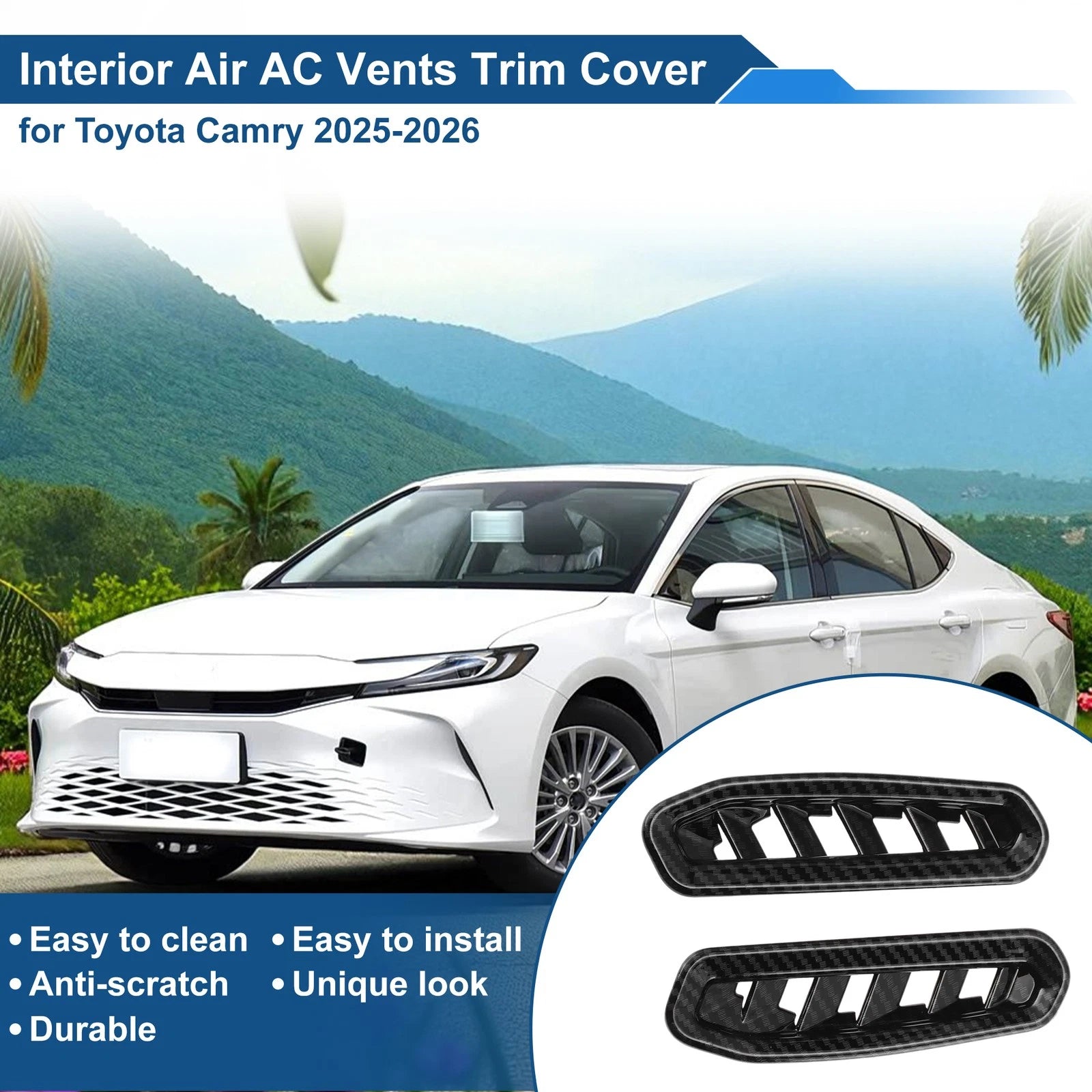 Set of 2 Air Condition Outlet Vent Trim Cover Frame for Toyota Camry (2025–2026)