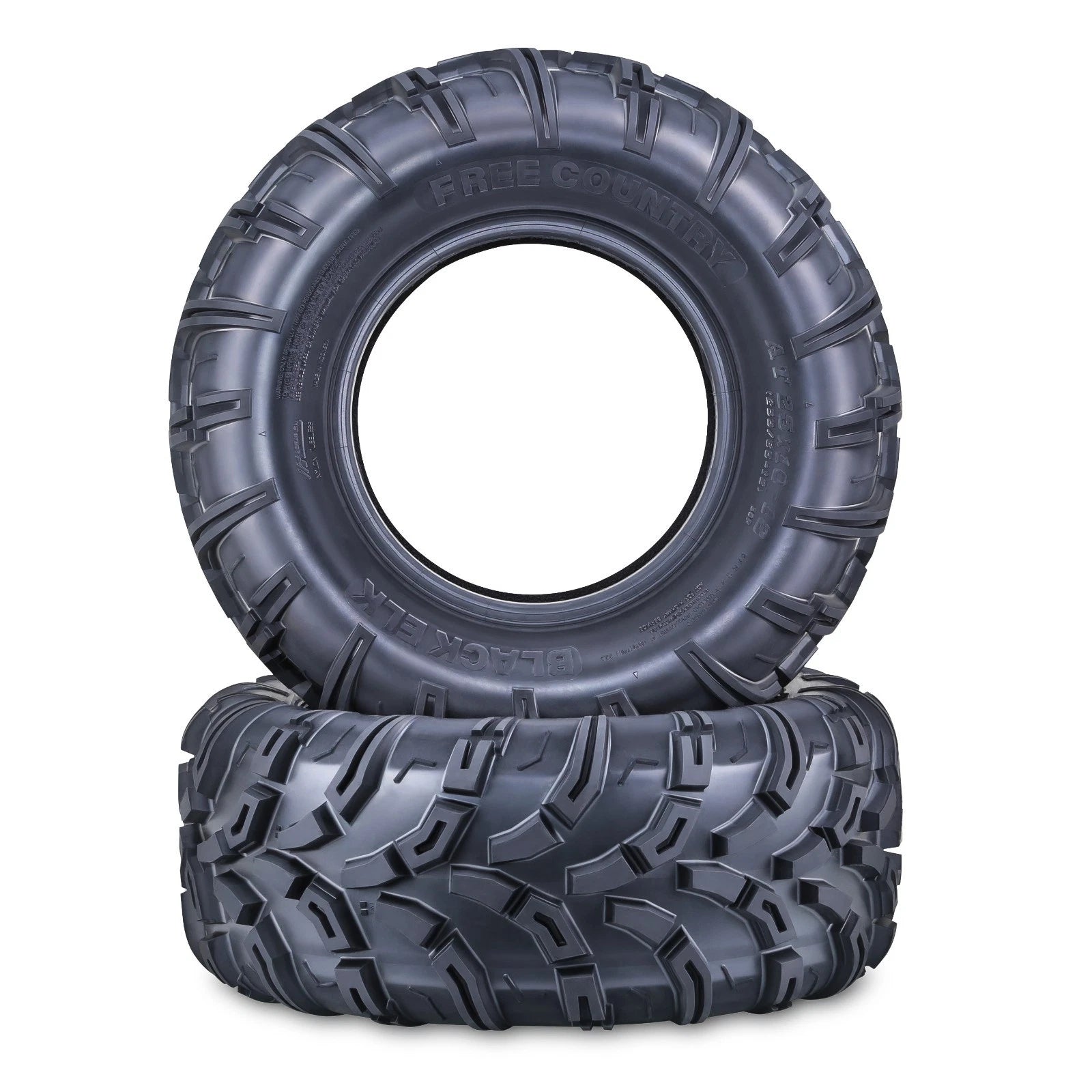 Set of 2 Free Country 25X10-12 6-Ply Mud Tires for UTV ATV (10612)
