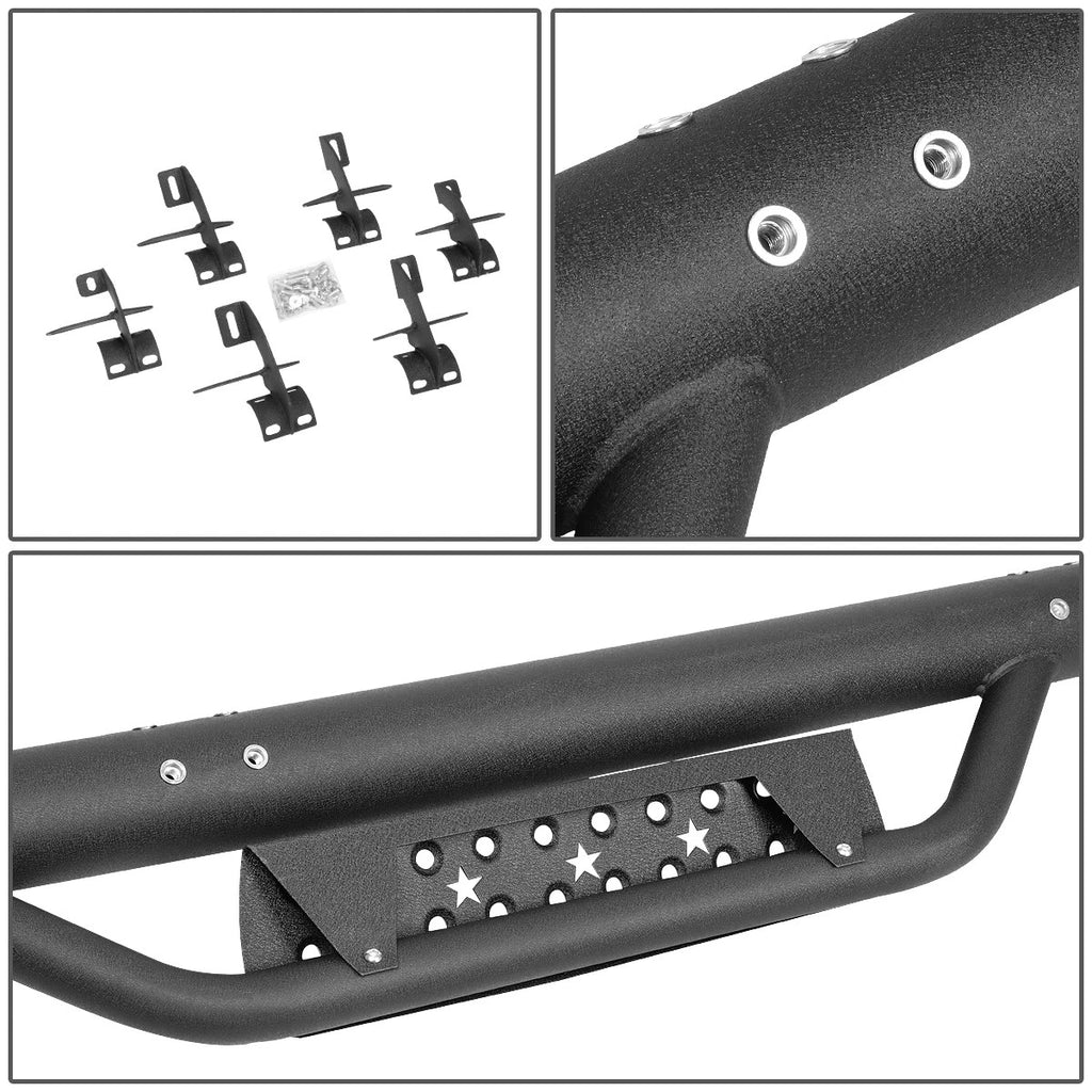 3" Steel Round Tube Step Nerf Bar Running Boards for Wrangler JL (2018–2021)