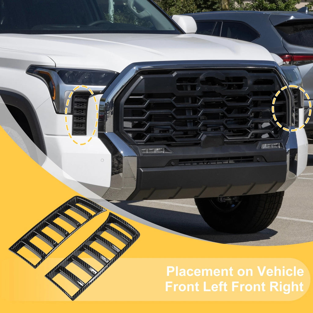 Fog Light Cover Trim Set for Toyota Tundra (2022–2025) Carbon Fiber Black