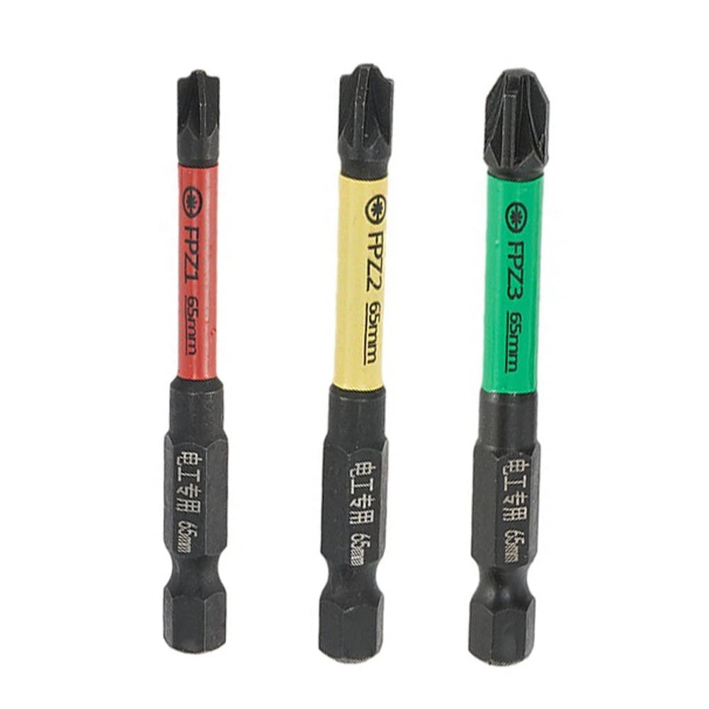 3pcs Magnetic Slotted Cross Screwdriver Bit FPZ1-3 for Electricians