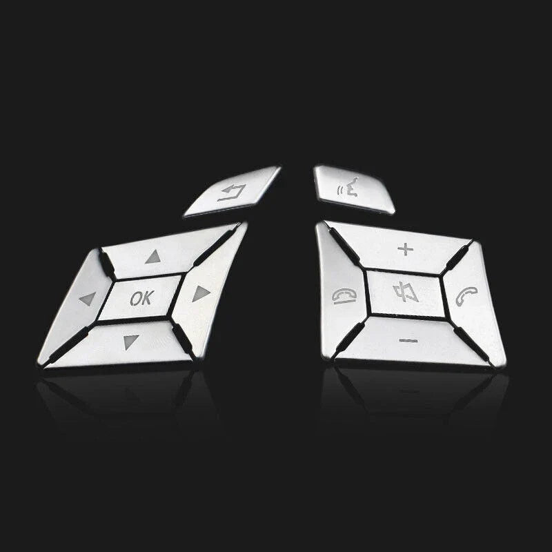 Chrome Steering Wheel Button Cover Trim for Mercedes E-Class W204 (2012–2016)