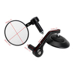 Handlebar End Mirrors for Custom Motorcycles (22mm 7/8") - Anti Glare Black Billet