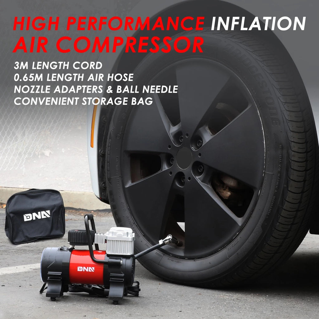 125 PSI Electric Air Compressor Inflator for Car Bike with LED Reading
