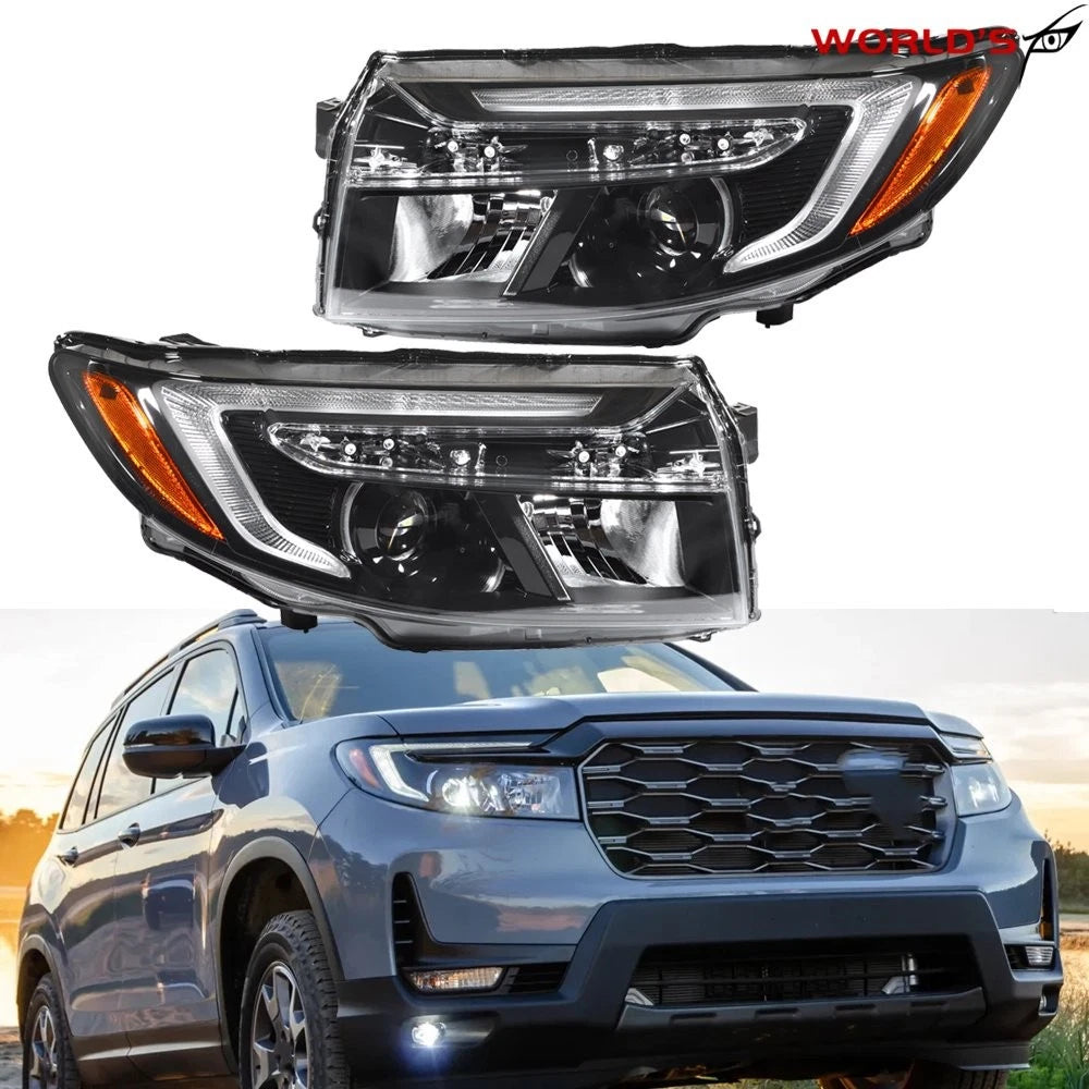 Set of 2 LED Headlights for Honda Ridgeline/Passport (2022–2025) Black