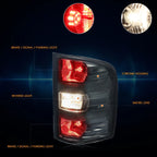 LED Tail Brake Stop Lights for Silverado/Sierra (2007–2014) - Black Housing Smoked Lens