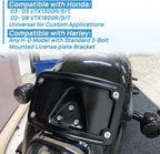 Black Curved Laydown License Plate Mount Bracket for Harley