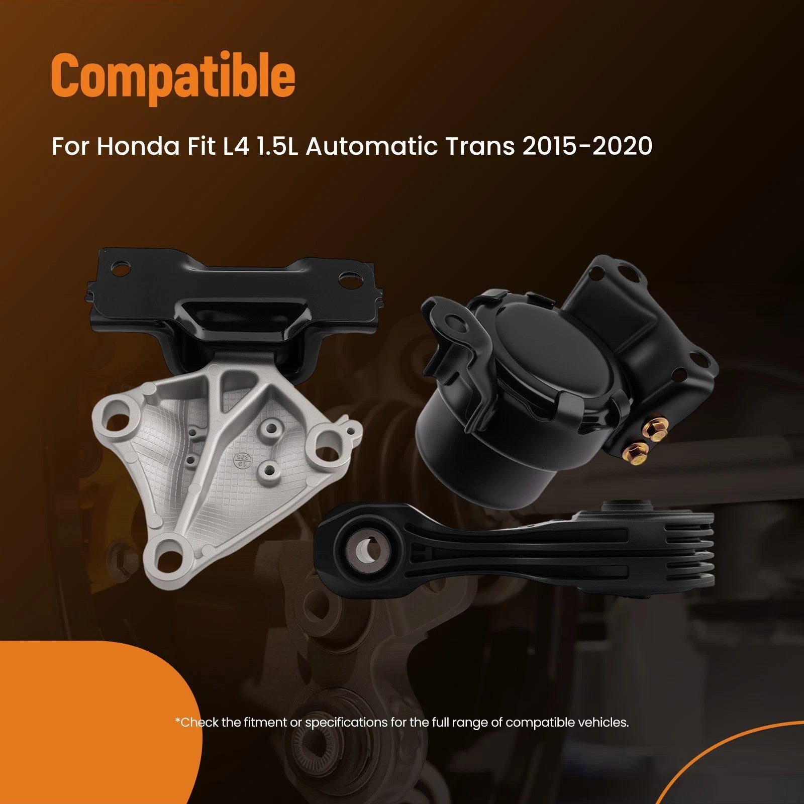 Engine Motor Mount Kit for Honda Fit L4 1.5L (2015-2020)