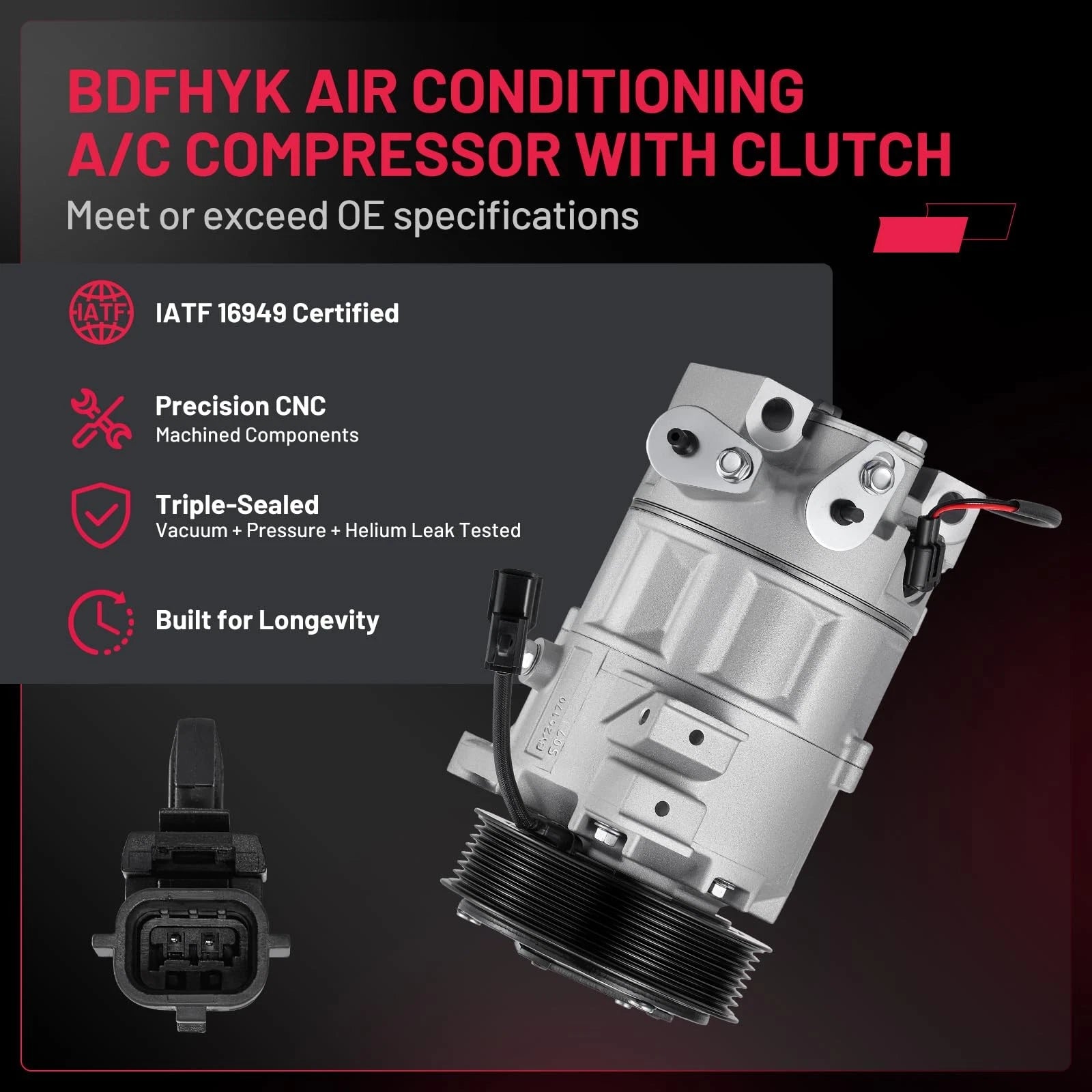 A/C Compressor with Clutch for Nissan Murano Maxima (2015–2024)