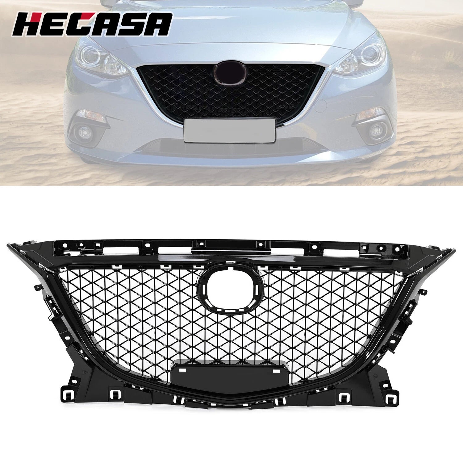 Front Grille Honeycomb for Mazda 3 Axela (2014–2016) Sedan & Hatchback
