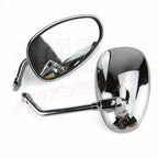 2X Chrome Teardrop Rearview Mirrors for Harley Motorcycle (Cruiser/Chopper)
