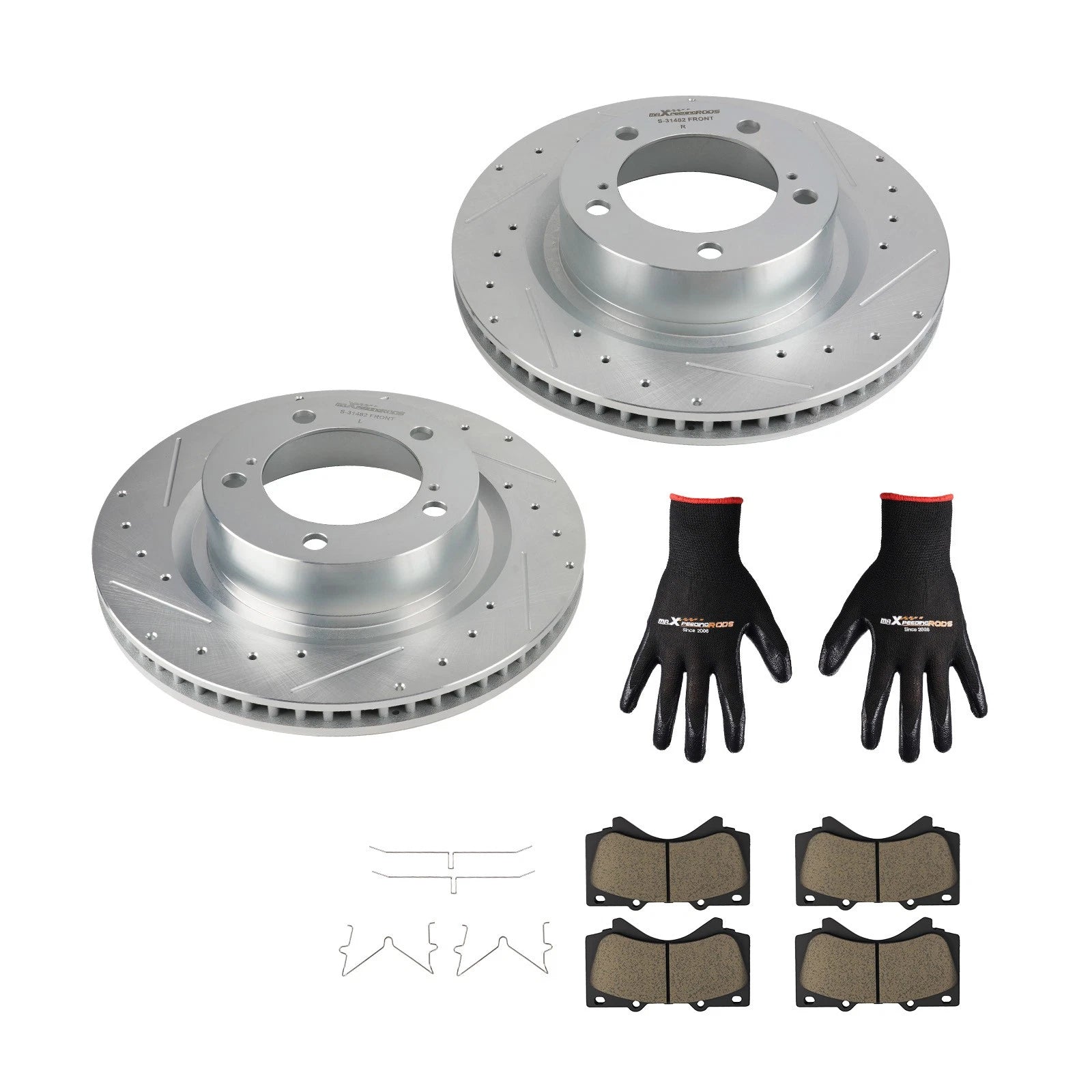 Front Left & Right Brake Rotors & Ceramic Pads Kit for Lexus LX570 (2016–2021) S-31482 P-1303