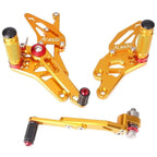 Adjustable Rearset Footpegs for Suzuki GSXR1000 (2009-2016) Gold